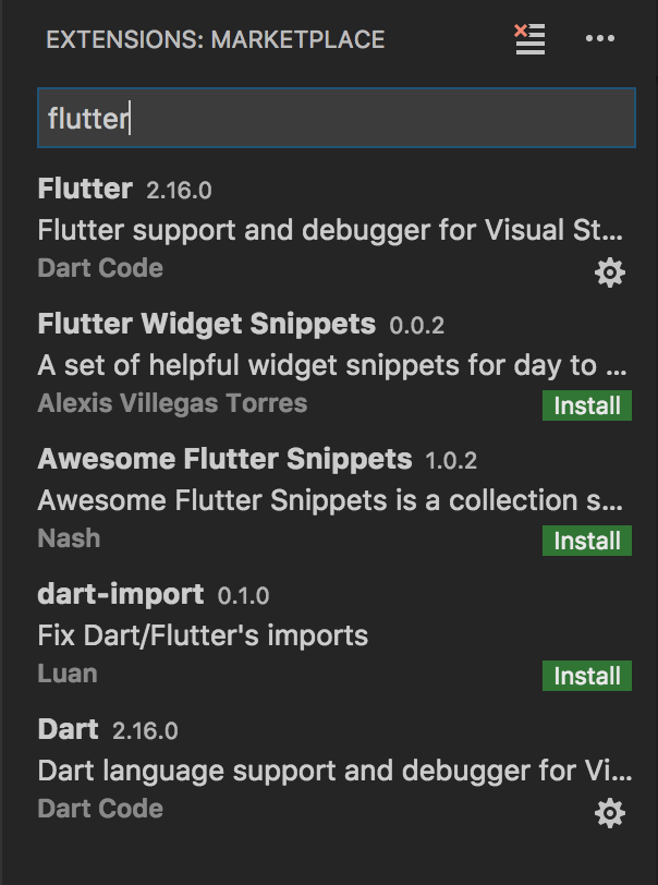 VS Code Flutter Extension